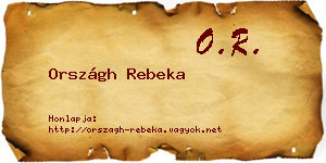 Országh Rebeka névjegykártya